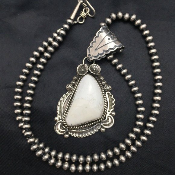 Navajo Sterling Silver Necklace Pendant Length 20 - Picture 8 of 12